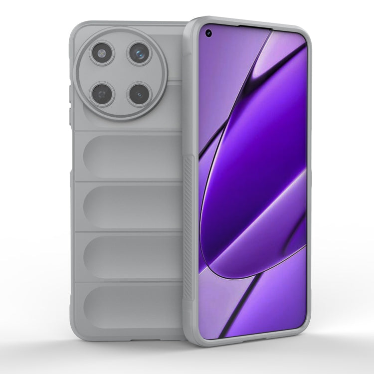 For Realme 11 4G Global Magic Shield TPU + Flannel Phone Case(Grey) - Realme Cases by PMC TechLife | Online Shopping South Africa | PMC TechLife | Buy Now Pay Later Mobicred