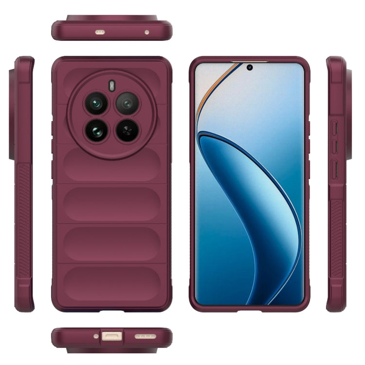 For Realme 12 Pro 5G / 12 Pro+ Magic Shield TPU + Flannel Phone Case(Wine Red) - Realme Cases by PMC Jewellery | Online Shopping South Africa | PMC Jewellery | Buy Now Pay Later Mobicred
