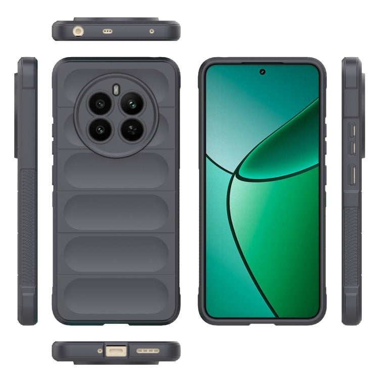 For Realme 12+ 5G Global Magic Shield TPU + Flannel Phone Case(Dark Grey) - Realme Cases by PMC Jewellery | Online Shopping South Africa | PMC Jewellery | Buy Now Pay Later Mobicred