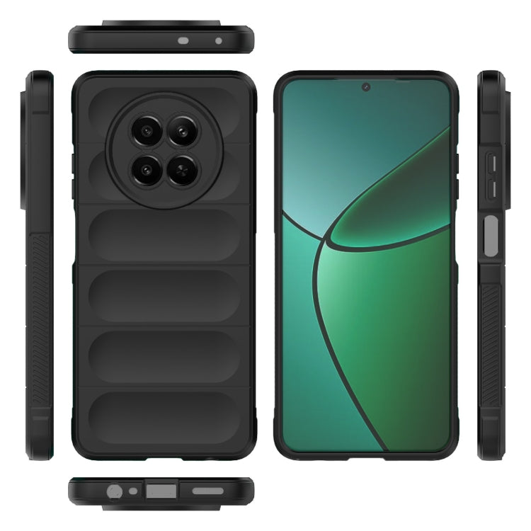 For Realme 12 5G Global Magic Shield TPU + Flannel Phone Case(Black) - Realme Cases by PMC Jewellery | Online Shopping South Africa | PMC Jewellery | Buy Now Pay Later Mobicred