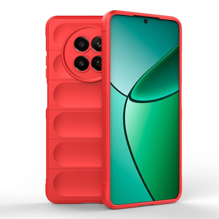 For Realme 12 5G Global Magic Shield TPU + Flannel Phone Case(Red) - Realme Cases by PMC Jewellery | Online Shopping South Africa | PMC Jewellery | Buy Now Pay Later Mobicred
