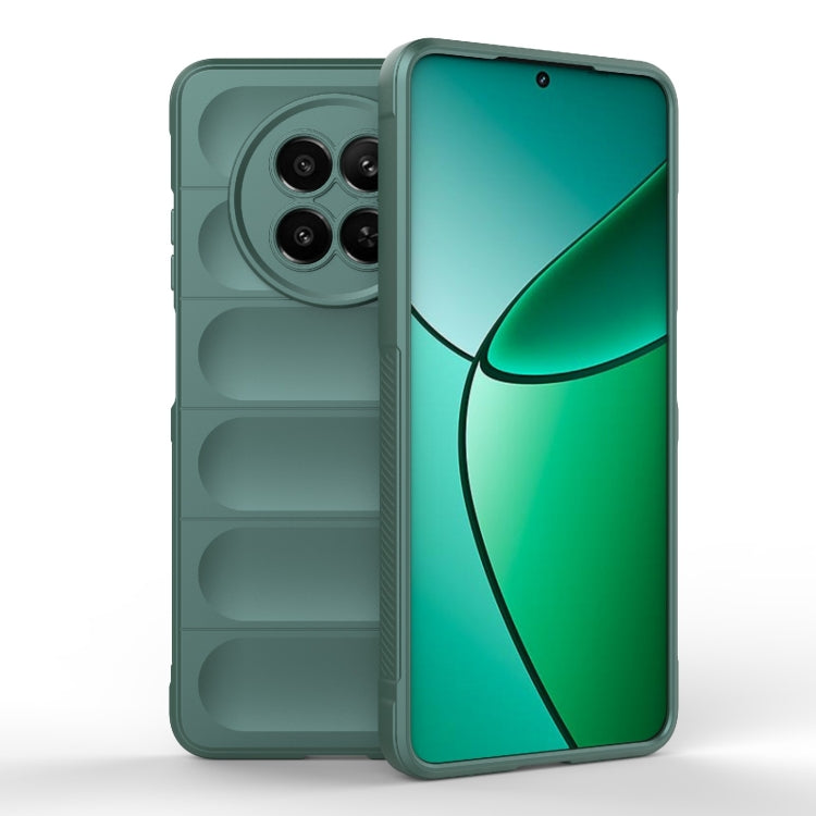 For Realme 12 5G Global Magic Shield TPU + Flannel Phone Case(Dark Green) - Realme Cases by PMC Jewellery | Online Shopping South Africa | PMC Jewellery | Buy Now Pay Later Mobicred