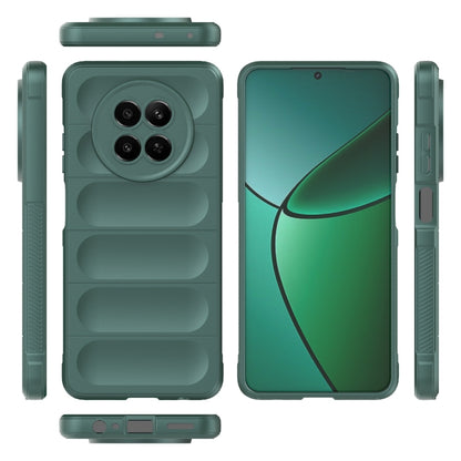 For Realme 12 5G Global Magic Shield TPU + Flannel Phone Case(Dark Green) - Realme Cases by PMC Jewellery | Online Shopping South Africa | PMC Jewellery | Buy Now Pay Later Mobicred