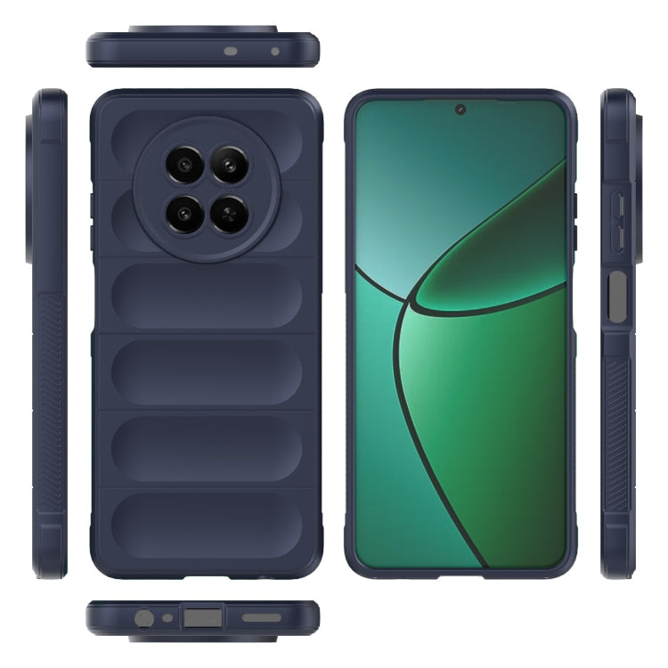 For Realme 12 5G Global Magic Shield TPU + Flannel Phone Case(Dark Blue) - Realme Cases by PMC Jewellery | Online Shopping South Africa | PMC Jewellery | Buy Now Pay Later Mobicred