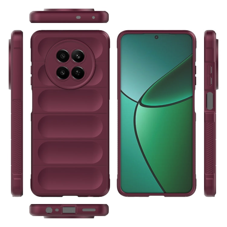 For Realme 12 5G Global Magic Shield TPU + Flannel Phone Case(Wine Red) - Realme Cases by PMC Jewellery | Online Shopping South Africa | PMC Jewellery | Buy Now Pay Later Mobicred