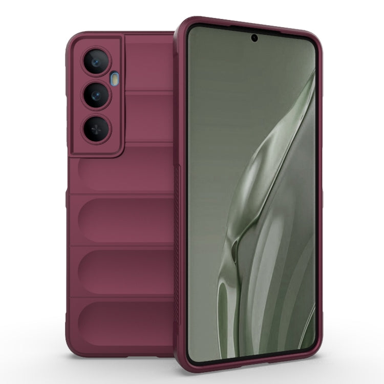 For Realme C65 4G Global Magic Shield TPU + Flannel Phone Case(Wine Red) - Realme Cases by PMC Jewellery | Online Shopping South Africa | PMC Jewellery | Buy Now Pay Later Mobicred