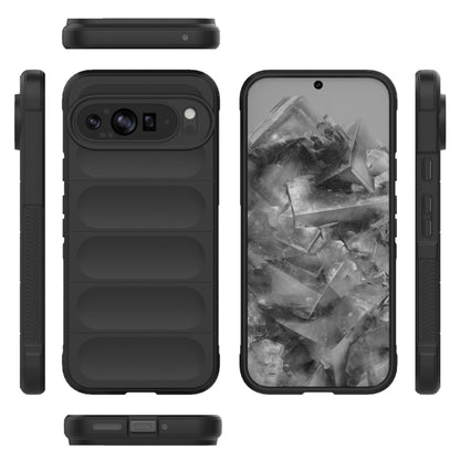 For Google Pixel 9 Pro XL 5G Magic Shield TPU + Flannel Phone Case(Black) - Google Cases by PMC Jewellery | Online Shopping South Africa | PMC Jewellery | Buy Now Pay Later Mobicred