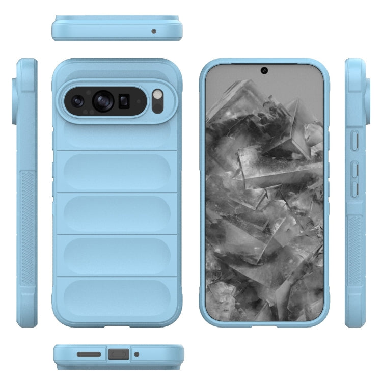 For Google Pixel 9 Pro XL 5G Magic Shield TPU + Flannel Phone Case(Light Blue) - Google Cases by PMC Jewellery | Online Shopping South Africa | PMC Jewellery | Buy Now Pay Later Mobicred