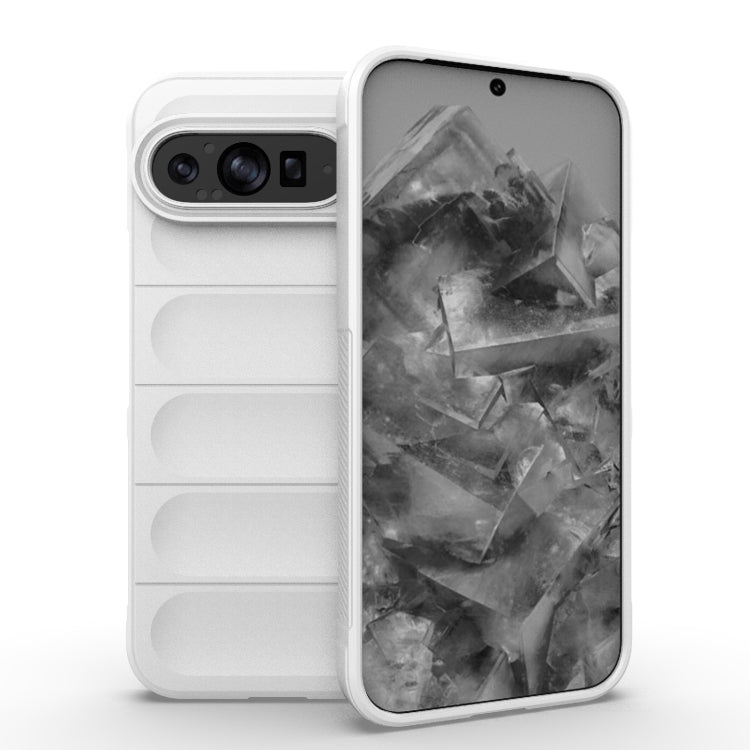 For Google Pixel 9 Pro XL 5G Magic Shield TPU + Flannel Phone Case(White) - Google Cases by PMC Jewellery | Online Shopping South Africa | PMC Jewellery | Buy Now Pay Later Mobicred