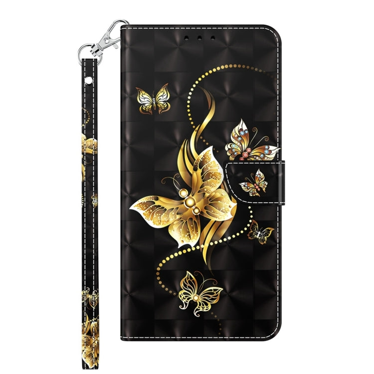 For Xiaomi Redmi Note  12 Pro+ 5G Global 3D Painted Pattern Leather Phone Case(Golden Butterfly) - Xiaomi Cases by PMC Jewellery | Online Shopping South Africa | PMC Jewellery | Buy Now Pay Later Mobicred