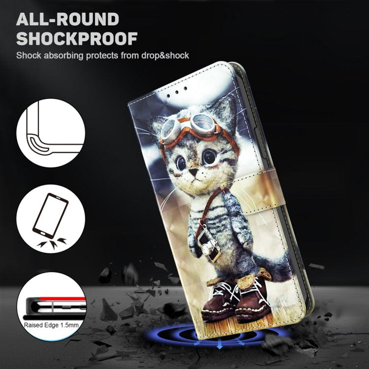 For Xiaomi Redmi A3 3D Painted Pattern Leather Phone Case(Naughty Cat) - Xiaomi Cases by PMC Jewellery | Online Shopping South Africa | PMC Jewellery | Buy Now Pay Later Mobicred