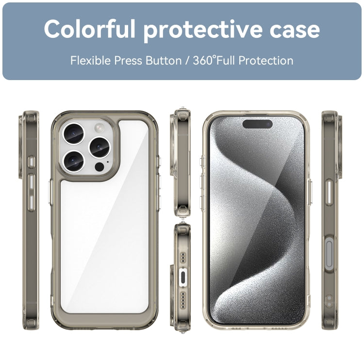 For iPhone 16 Pro Colorful Series Acrylic + TPU Phone Case(Transparent Grey) - iPhone 16 Pro Cases by PMC Jewellery | Online Shopping South Africa | PMC Jewellery | Buy Now Pay Later Mobicred