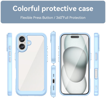 For iPhone 16 Colorful Series Acrylic + TPU Phone Case(Blue) - iPhone 16 Cases by PMC Jewellery | Online Shopping South Africa | PMC Jewellery | Buy Now Pay Later Mobicred