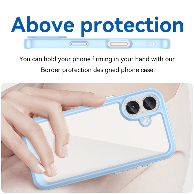 For iPhone 16 Colorful Series Acrylic + TPU Phone Case(Blue) - iPhone 16 Cases by PMC TechLife | Online Shopping South Africa | PMC TechLife | Buy Now Pay Later Mobicred