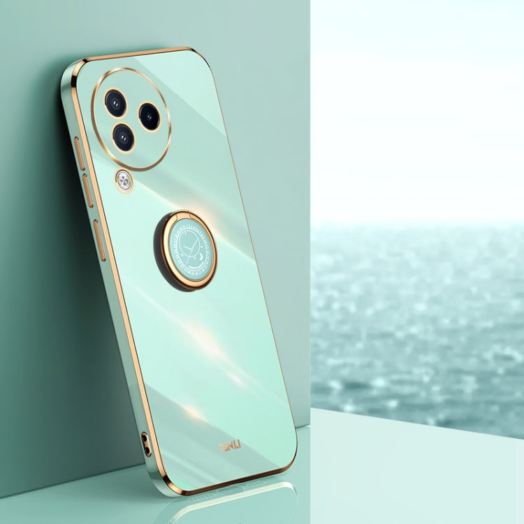 For Xiaomi Civi 3 5G XINLI Straight Edge 6D Electroplate TPU Phone Case with Ring Holder(Mint Green) - Xiaomi Cases by XINLI | Online Shopping South Africa | PMC Jewellery | Buy Now Pay Later Mobicred