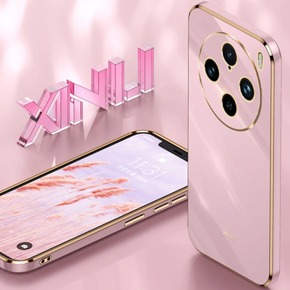 For vivo X100 Pro 5G XINLI Straight Edge 6D Electroplate TPU Phone Case with Ring Holder(Cherry Purple) - X100 Pro Cases by XINLI | Online Shopping South Africa | PMC Jewellery