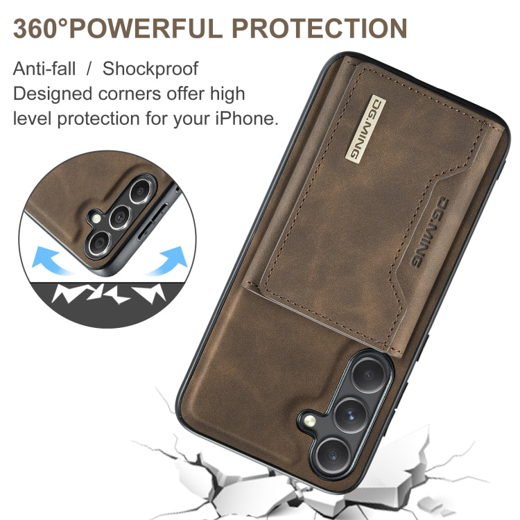 For Samsung Galaxy S24 5G DG.MING M2 Series 3-Fold Multi Card Bag + Magnetic Phone Case(Coffee) - Galaxy S24 5G Cases by DG.MING | Online Shopping South Africa | PMC Jewellery | Buy Now Pay Later Mobicred