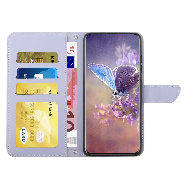 For Xiaomi Redmi 13C 5G Skin Feel Butterfly Embossed Flip Leather Phone Case(Purple) - 13C Cases by PMC Jewellery | Online Shopping South Africa | PMC Jewellery | Buy Now Pay Later Mobicred