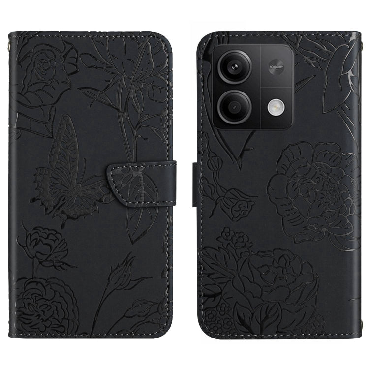 For Xiaomi Redmi Note 13 Pro 4G Global Skin Feel Butterfly Embossed Flip Leather Phone Case(Black) - Note 13 Pro Cases by PMC Jewellery | Online Shopping South Africa | PMC Jewellery | Buy Now Pay Later Mobicred