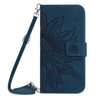 For Xiaomi Poco F5 Skin Feel Sun Flower Embossed Flip Leather Phone Case with Lanyard(Inky Blue) - Xiaomi Cases by PMC Jewellery | Online Shopping South Africa | PMC Jewellery | Buy Now Pay Later Mobicred