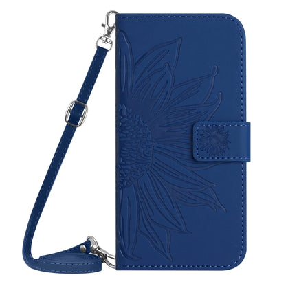 For Xiaomi Redmi 12 5G Skin Feel Sun Flower Embossed Flip Leather Phone Case with Lanyard(Dark Blue) - Xiaomi Cases by PMC Jewellery | Online Shopping South Africa | PMC Jewellery | Buy Now Pay Later Mobicred