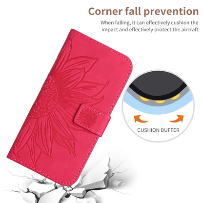 For Xiaomi 14 Pro Skin Feel Sun Flower Embossed Flip Leather Phone Case with Lanyard(Rose Red) - 14 Pro Cases by PMC Jewellery | Online Shopping South Africa | PMC Jewellery | Buy Now Pay Later Mobicred