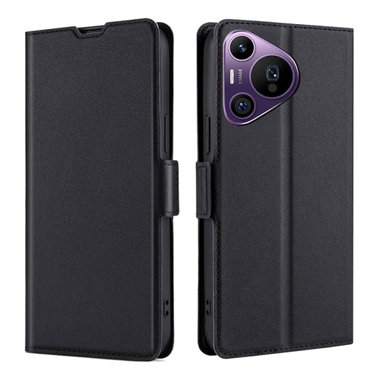 For Huawei Pura 70 Pro / Pro+ Ultra-thin Voltage Side Buckle Horizontal Flip Leather Phone Case(Black) - Huawei Cases by PMC Jewellery | Online Shopping South Africa | PMC Jewellery | Buy Now Pay Later Mobicred