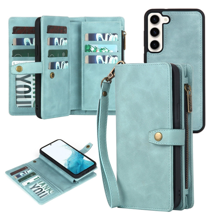 For Samsung Galaxy A51 4G Zipper Wallet Detachable MagSafe Leather Phone Case(Blue) - Galaxy Phone Cases by PMC Jewellery | Online Shopping South Africa | PMC Jewellery