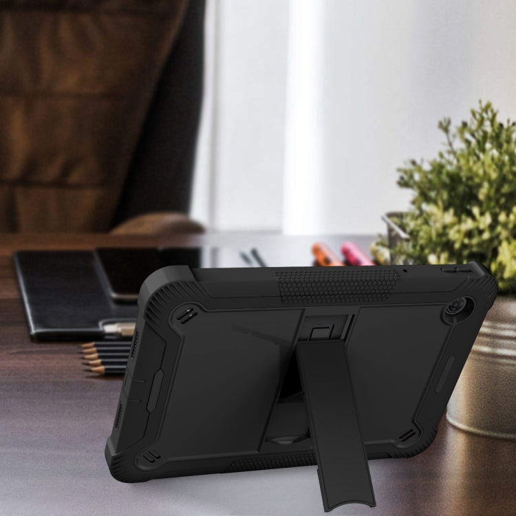 For TCL Tab 10 5G Shockproof Silicone Hybrid PC Tablet Case with Holder(Black) - Others by PMC TechLife | Online Shopping South Africa | PMC TechLife | Buy Now Pay Later Mobicred