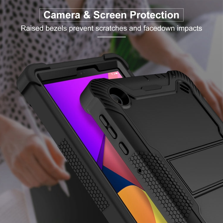 For TCL Tab 8 LE Shockproof Silicone Hybrid PC Tablet Case with Holder(Black) - Others by PMC TechLife | Online Shopping South Africa | PMC TechLife | Buy Now Pay Later Mobicred