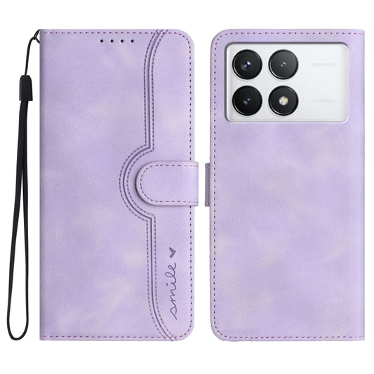 For Xiaomi Redmi K70 Heart Pattern Skin Feel Leather Phone Case(Purple) - K70 Cases by PMC Jewellery | Online Shopping South Africa | PMC Jewellery | Buy Now Pay Later Mobicred