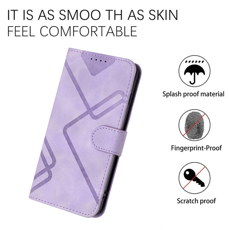 For Google Pixel 9 Pro Line Pattern Skin Feel Leather Phone Case(Light Purple) - Google Cases by PMC Jewellery | Online Shopping South Africa | PMC Jewellery | Buy Now Pay Later Mobicred