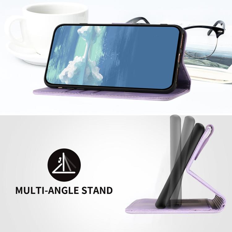 For iPhone 17 Line Pattern Skin Feel Leather Phone Case(Light Purple) - free shipping - PMc TechLife - Order now!