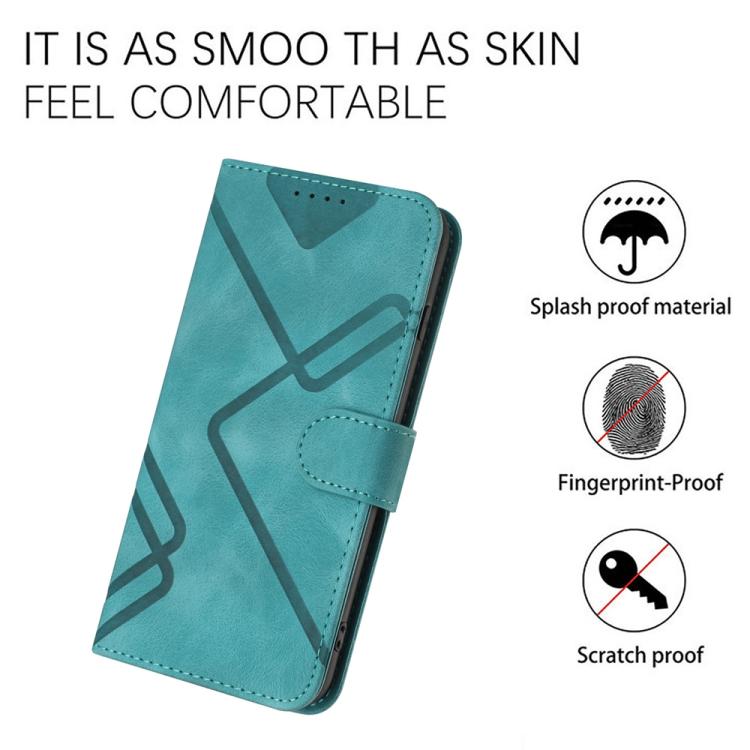 For iPhone 17 Pro Line Pattern Skin Feel Leather Phone Case(Light Blue) - free shipping - PMc TechLife - Order now!