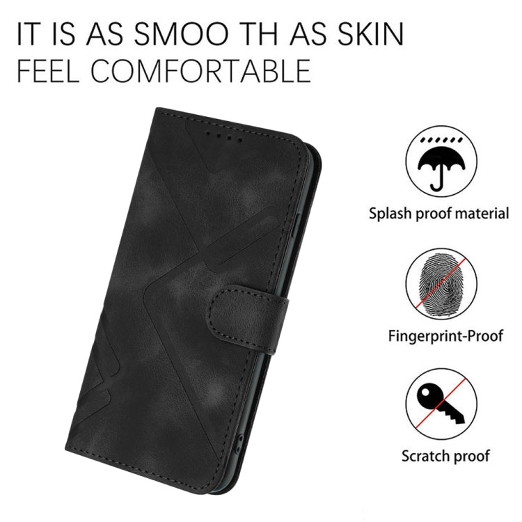 For Motorola Edge 5G 2024 Line Pattern Skin Feel Leather Phone Case(Black) - Motorola Cases by PMC Jewellery | Online Shopping South Africa | PMC Jewellery | Buy Now Pay Later Mobicred