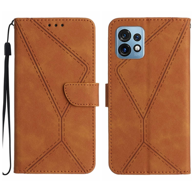 For Motorola Edge 40 Pro 5G Stitching Embossed Leather Phone Case(Brown) - free shipping - PMC TechLife - Order now!