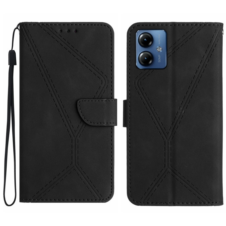 For Motorola Moto G54 Stitching Embossed Leather Phone Case(Black) - free shipping - PMC TechLife - Order now!
