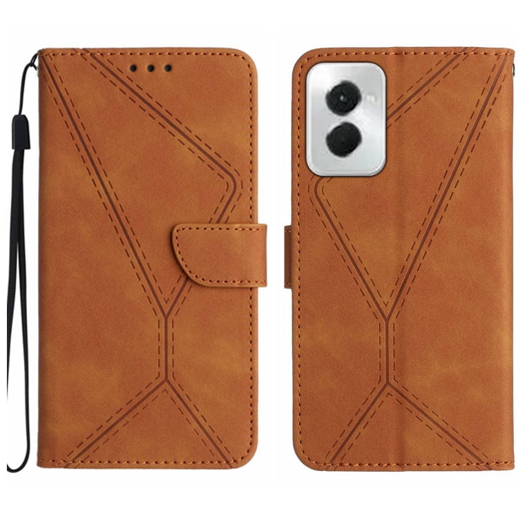 For Motorola Moto G Power 5G 2024 Stitching Embossed Leather Phone Case(Brown) - Motorola Cases by PMC Jewellery | Online Shopping South Africa | PMC Jewellery | Buy Now Pay Later Mobicred