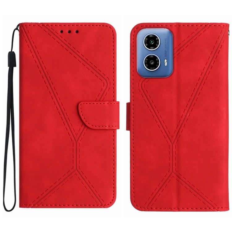 For Motorola Edge 5G 2024 Stitching Embossed Leather Phone Case(Red) - Motorola Cases by PMC Jewellery | Online Shopping South Africa | PMC Jewellery | Buy Now Pay Later Mobicred