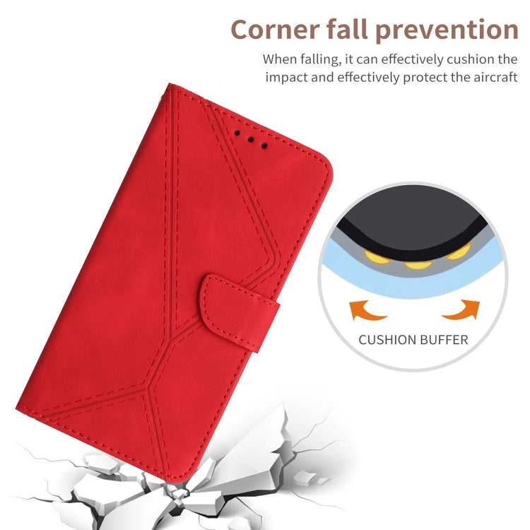 For Motorola Moto G15 Stitching Embossed Leather Phone Case(Red) - free shipping - PMC TechLife - Order now!