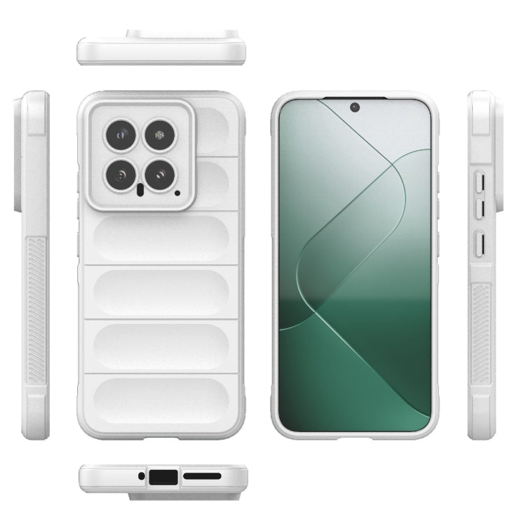 For Xiaomi 14 5G Magic Shield TPU + Flannel Phone Case(White) - 14 Cases by PMC TechLife | Online Shopping South Africa | PMC TechLife | Buy Now Pay Later Mobicred