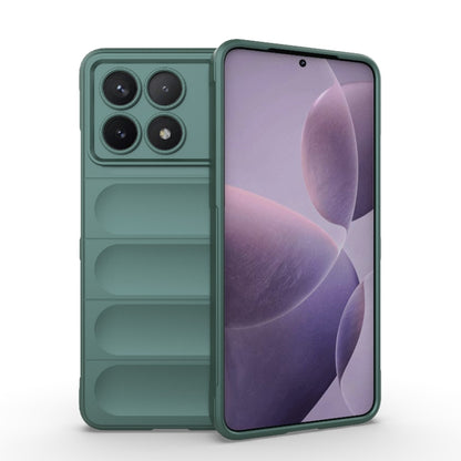 For Xiaomi Redmi K70 / K70 Pro 5G Magic Shield TPU + Flannel Phone Case(Dark Green) - K70 Pro Cases by PMC Jewellery | Online Shopping South Africa | PMC Jewellery | Buy Now Pay Later Mobicred