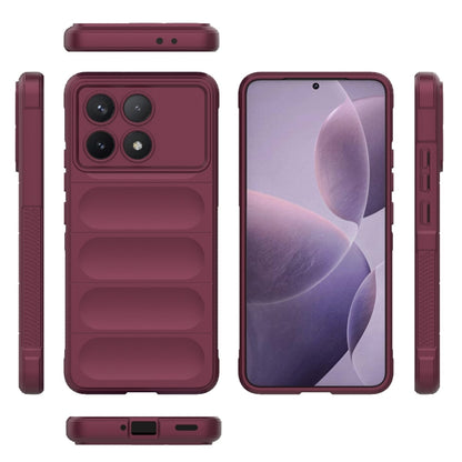 For Xiaomi Redmi K70 / K70 Pro 5G Magic Shield TPU + Flannel Phone Case(Wine Red) - K70 Pro Cases by PMC Jewellery | Online Shopping South Africa | PMC Jewellery | Buy Now Pay Later Mobicred