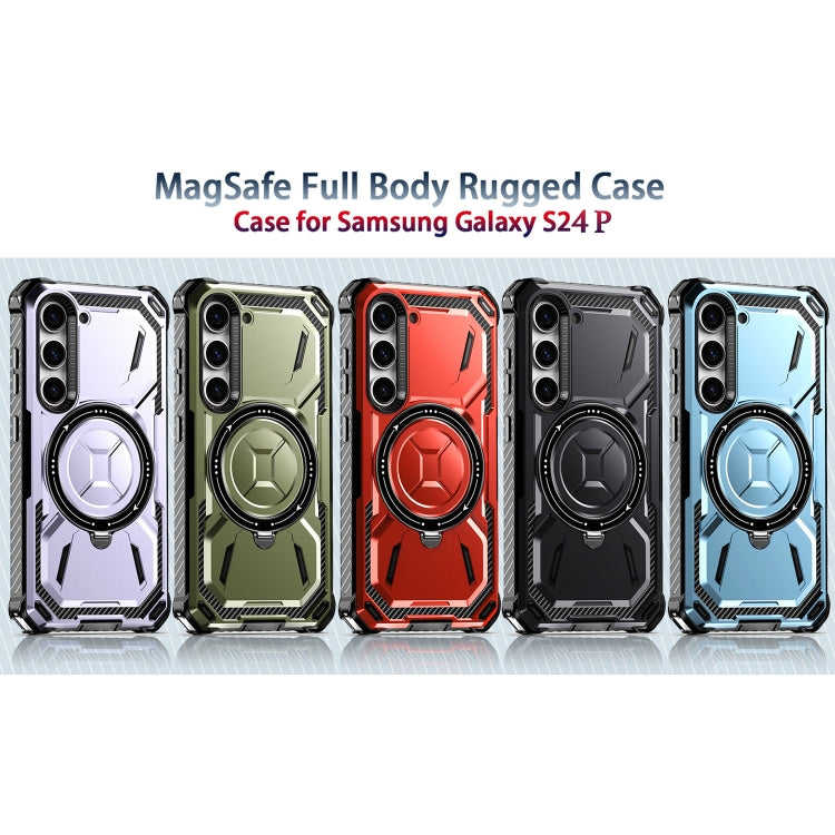 For Samsung Galaxy S24+ 5G Armor Series Holder Phone Case(Red) - Galaxy S24+ 5G Cases by PMC TechLife | Online Shopping South Africa | PMC TechLife