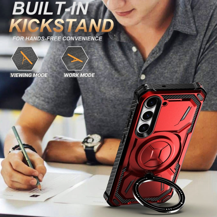 For Samsung Galaxy S24+ 5G Armor Series Holder Phone Case(Red) - Galaxy S24+ 5G Cases by PMC TechLife | Online Shopping South Africa | PMC TechLife