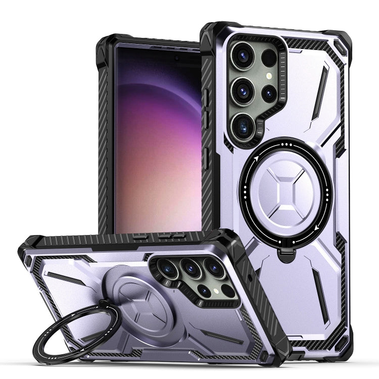 For Samsung Galaxy S24 Ultra 5G Armor Series Holder Phone Case(Light Purple) - Galaxy S24 Ultra 5G Cases by PMC Jewellery | Online Shopping South Africa | PMC Jewellery