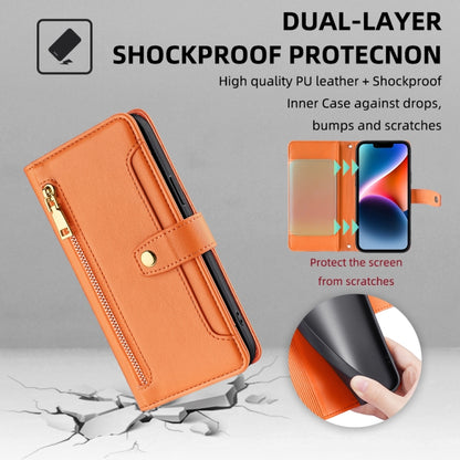 For Huawei Pura 70 Ultra 5G Sheep Texture Cross-body Zipper Wallet Leather Phone Case(Orange) - Huawei Cases by PMC Jewellery | Online Shopping South Africa | PMC Jewellery | Buy Now Pay Later Mobicred