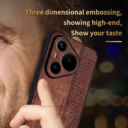 For Huawei Pura 70 Pro AZNS 3D Embossed Skin Feel Phone Case(Brown) - Huawei Cases by AZNS | Online Shopping South Africa | PMC Jewellery | Buy Now Pay Later Mobicred