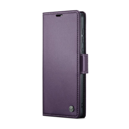 For Samsung Galaxy A33 5G CaseMe 023 Butterfly Buckle Litchi Texture RFID Anti-theft Leather Phone Case(Pearly Purple) - Galaxy Phone Cases by CaseMe | Online Shopping South Africa | PMC Jewellery | Buy Now Pay Later Mobicred