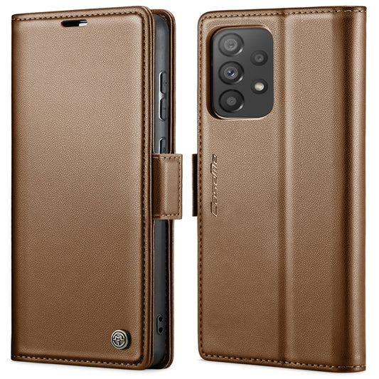 For Samsung Galaxy A73 5G CaseMe 023 Butterfly Buckle Litchi Texture RFID Anti-theft Leather Phone Case(Brown) - Galaxy Phone Cases by CaseMe | Online Shopping South Africa | PMC Jewellery | Buy Now Pay Later Mobicred